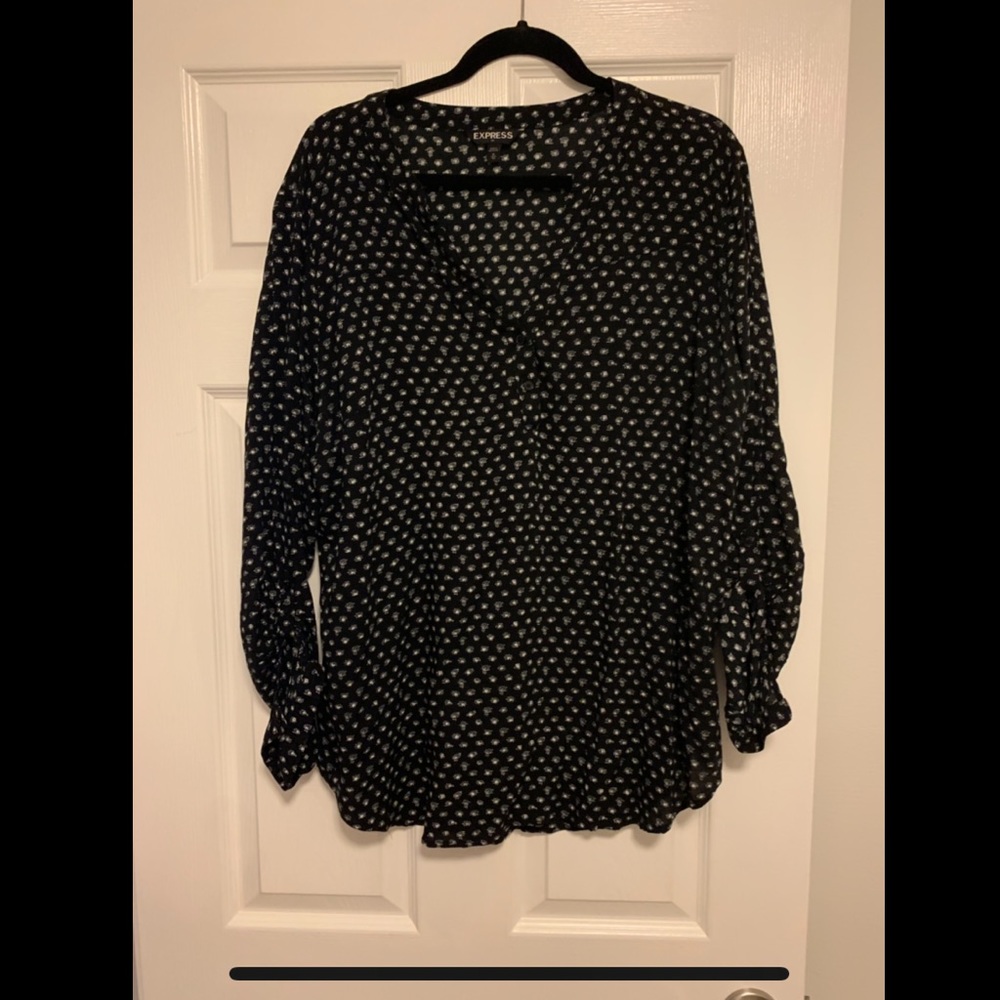 Express Quarter Button Down Blouse